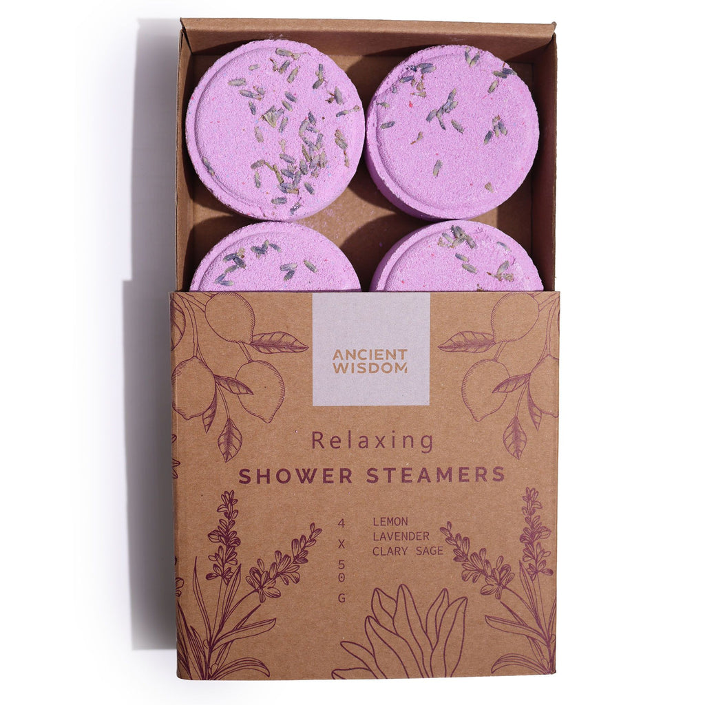 Shower Steamer Gift Set — Relaxing — four 50g shower steamers in gift packaging