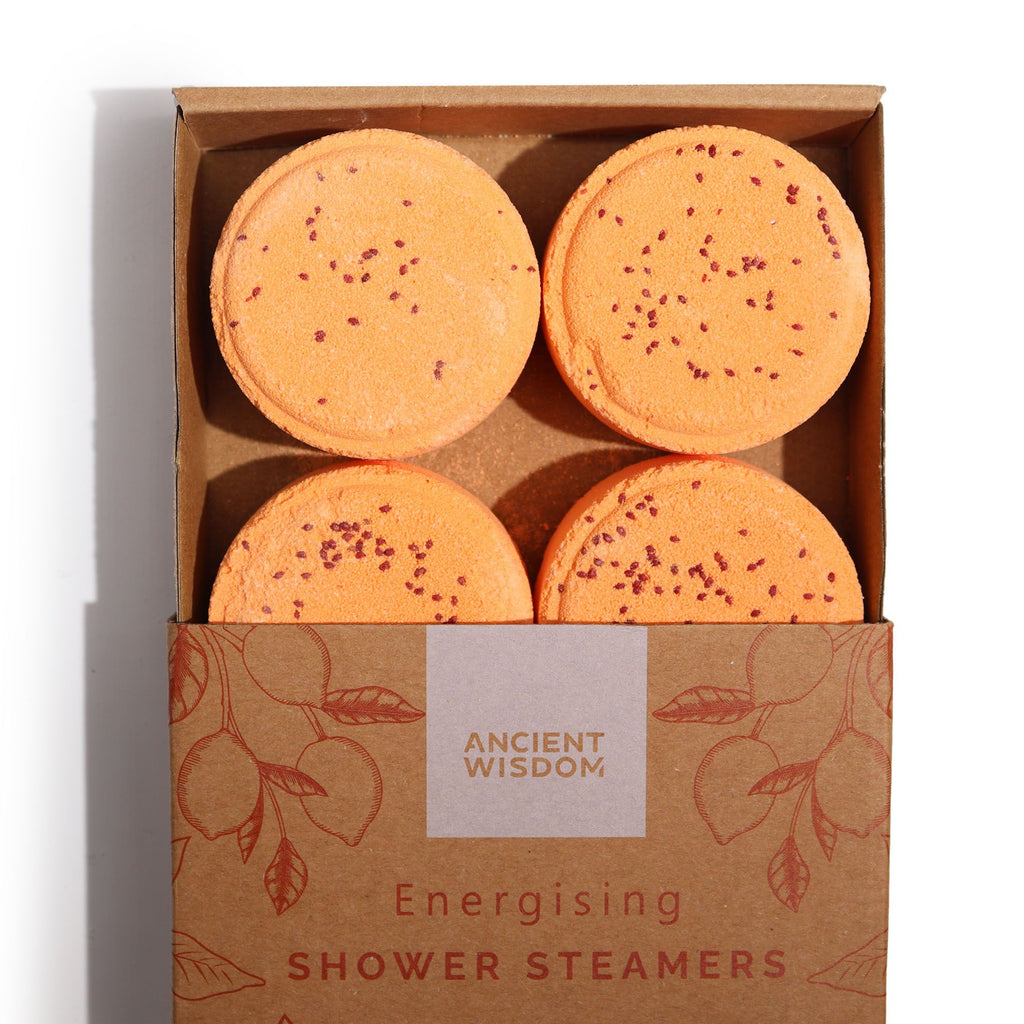 Shower Steamer Gift Set — Energising — four 50g shower steamers in gift packaging