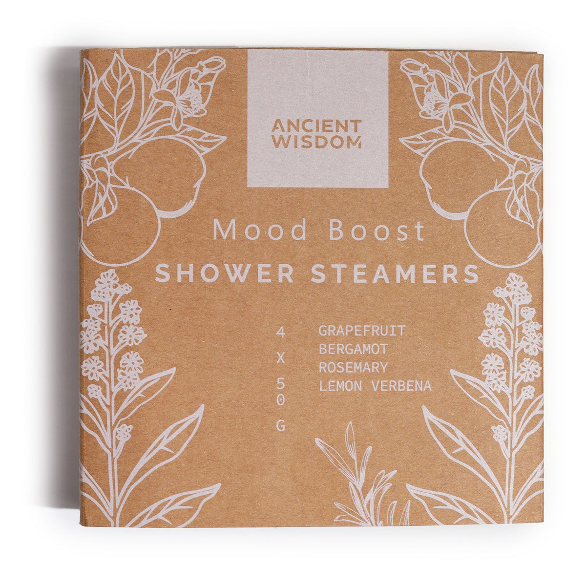 Shower Steamer Gift Set — Mood Boost — four 50g shower steamers in gift packaging